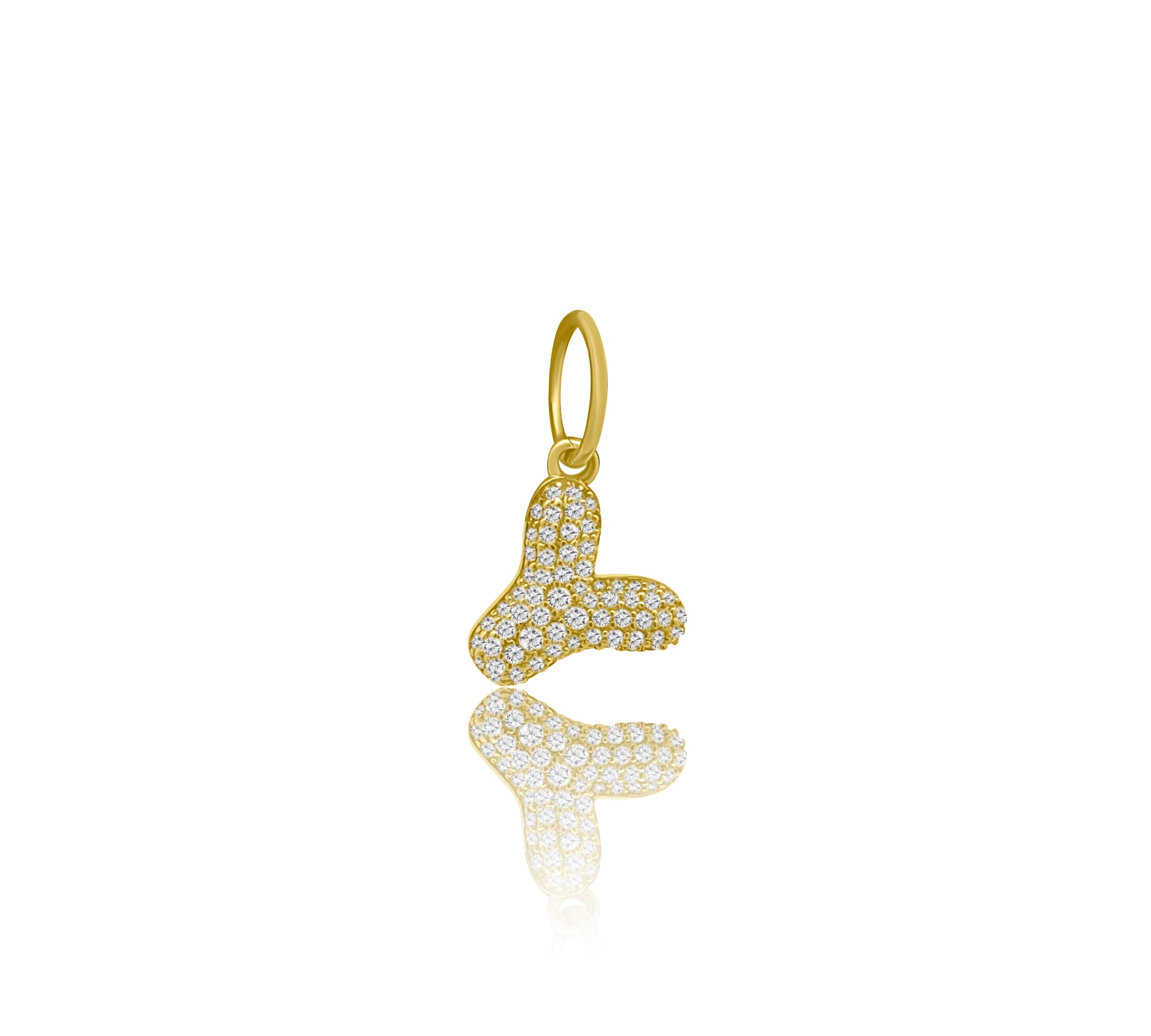 Gold Diamond Bubble Letter Charm