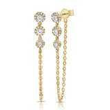 Gold Graduated Triple Drop Loop Earring