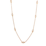 Gold Round Bezel Diamond Chain Necklace