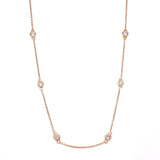 Gold Round Bezel Diamond Chain Necklace