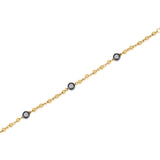 Gold Diamond Black Rhodium Ball Bracelet