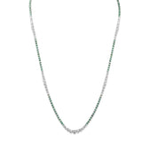 Gold Diamond Emerald Tennis Necklace
