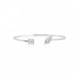 Gold Lab Grown Diamond Marquise Cushion Bangle