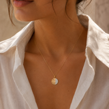 Gold Pave Diamond Fluted Sunburst Pendant