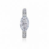 Gold Lab Diamond Marquise Hoop Earring