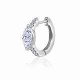 Gold Lab Diamond Marquise Hoop Earring