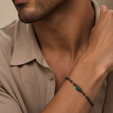 Gold Emerald Spaced Ball Bracelet