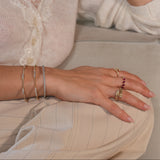 Gold Diamond Snake Wrap Ribbed Ring