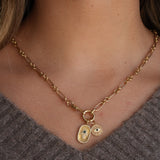 Gold Diamond Mini Evil Eye Pendant