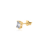 Gold Lab Diamond Emerald Cut Stud Earring