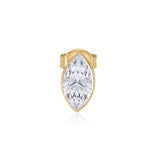 Gold Lab Diamond Marquise Bezel Stud Earring