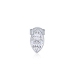 Gold Lab Diamond Marquise Bezel Stud Earring