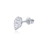 Gold Lab Diamond Marquise Bezel Stud Earring