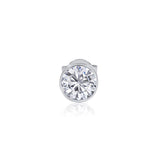Gold Lab Diamond Round Bezel Stud Earring