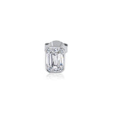 Gold Lab Diamond Emerald Cut Bezel Stud Earring