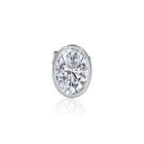 Gold Lab Diamond Oval Bezel Stud Earring