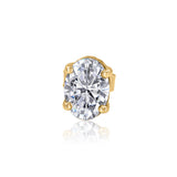 Gold Lab Diamond Oval Prong Stud Earring