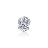 Gold Lab Diamond Oval Prong Stud Earring