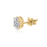 Gold Lab Diamond Oval Prong Stud Earring