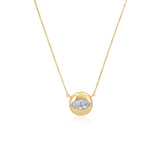 Gold Lab Diamond Marquise Bezel Necklace
