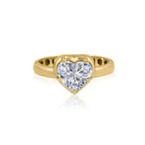 Gold Lab Diamond Heart Pinky Ring