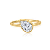 Gold Lab Diamond Bezel Pear Pinky Ring