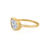Gold Lab Diamond Bezel Pear Pinky Ring