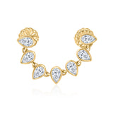 Gold Lab Diamond Bezel Pear Connecting Earring