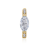 Gold Lab Diamond Marquise Hoop Earring
