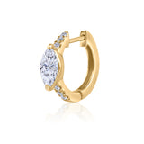 Gold Lab Diamond Marquise Hoop Earring