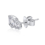 Gold Lab Diamond Triple Baguette Climber Earring