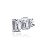 Gold Lab Diamond Triple Baguette Climber Earring
