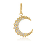 Gold Diamond Half Moon Pendant