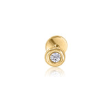 Gold Diamond Medium Bezel Flat Back Earring