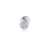 Gold Diamond Medium Bezel Flat Back Earring