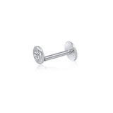 Gold Diamond Medium Bezel Flat Back Earring