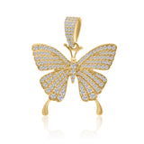 Gold Diamond Pave Butterfly Pendant