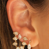 Gold Lab Diamond Mini Pear Prong Stud Earring