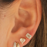 Gold Mini Lab Diamond Heart Stud