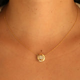 Gold Lab Diamond Marquise Bezel Necklace
