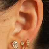 Gold Lab Diamond Oval Stud Earrings