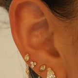 Gold Lab Diamond Pear Stud Earrings
