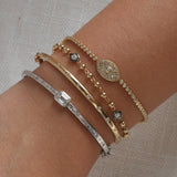 Gold Diamond Evil Eye Tennis Bracelet