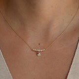 Gold Lab Diamond Curve with Pear Drop Necklace