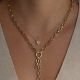 Gold Lab Diamond Heart Necklace