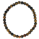 Tiger Eye Diamond Rondelle Beaded Bracelet