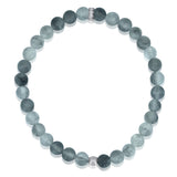 Grey Agate Diamond Rondelle Beaded Bracelet