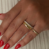 Gold Lab Diamond Double Line Ring