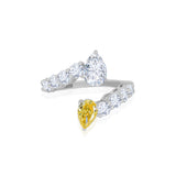 Gold Lab Yellow Diamond Pear Wrap Ring