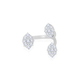 Gold Lab Diamond Triple Evil Eye Open Ring